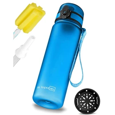 Immagine di My Vesperbox Minny borraccia per bambini a prova di perdite, 350 ml, 500 750 con cannuccia o colino, leggera in Tritan, senza BPA, asilo, scuola