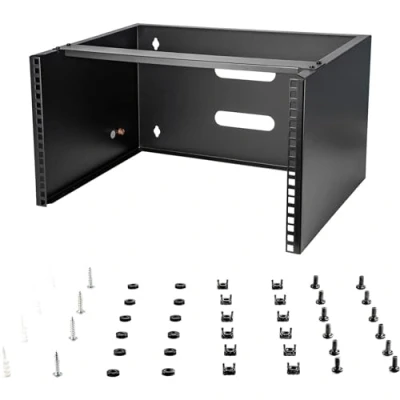 Immagine di StarTech.com Rack 6U 19&quot; per il montaggio a parete, Profondità 35 cm Profilo Basso Staffa/Rack di rete 19 pollici Switch, Patch Panel, Server e Dispositivi IT Portata 20 Kg Nero (WALLMOUNT6)
