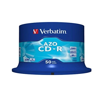 Immagine di Verbatim CD R AZO Crystal 50 Pack Spindle 80min 700MB confezione da