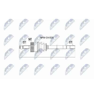 Immagine di NTY NPW CH 020 Albero motore / Semiasse Assale anteriore Sx 578 JEEP: Grand Cherokee I, II