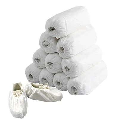 Immagine di Copriscarpe e Getta, in plastica, per la Pulizia del Tappeto, Protezione Pavimento, Confezione da 100 Pezzi, Colore: Bianco