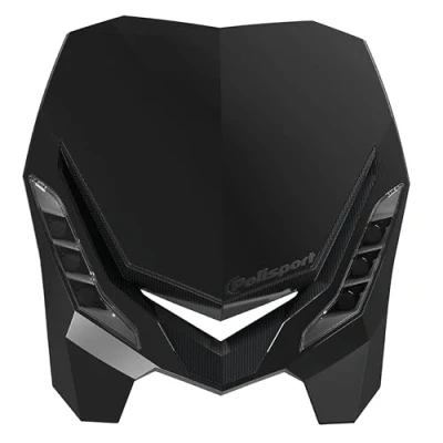 Immagine di Polisport 8670800002 Faro anteriore E BLAZE in fibra di carbonio con lampada a LED compatibile tutti i modelli motocross/enduro colore nero