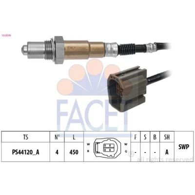 Immagine di FACET 10.8599 Sonda lambda riscaldato, planare, Filettatura prelubrificata MAZDA: MX 5 3
