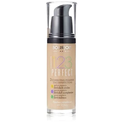 Immagine di Bourjois Fondotinta Liquido 1,2,3 Perfect Foundation Idratante a Lunga Durata SPF 10 per Tutti i Tipi di Pelle Anche Miste 52 Vanilla 100 ml