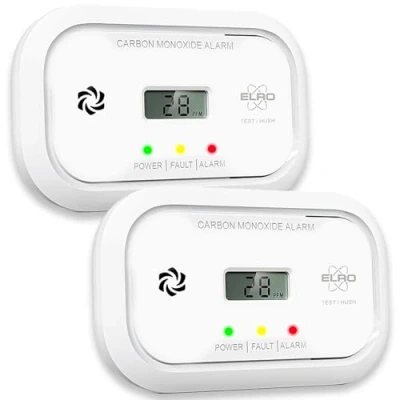 Immagine di 2 Pack Rilevatori di Monossido Carbonio ELRO FC5003 Sensore da 10 Anni Con Display Pezzi
