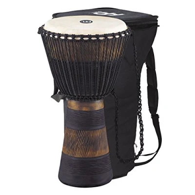 Immagine di Meinl Percussion ADJ3 M+BAG Djembe, collezione Earth Rhythm, misura media (10&quot;/25,4 cm), custodia inclusa, colore: Marrone