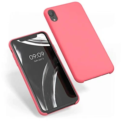 Immagine di kwmobile Cover per Apple iPhone XR Custodia Back Case Smartphone in Silicone TPU Protezione Gommata corallo fluorescente