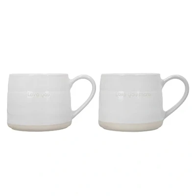 Immagine di Mikasa Farmhouse tazze in gres con messaggio d&#039;amore, set di 2 per tè, caffè e cioccolata calda, 380 ml Confezione regalo, lavabile lavastoviglie nel microonde