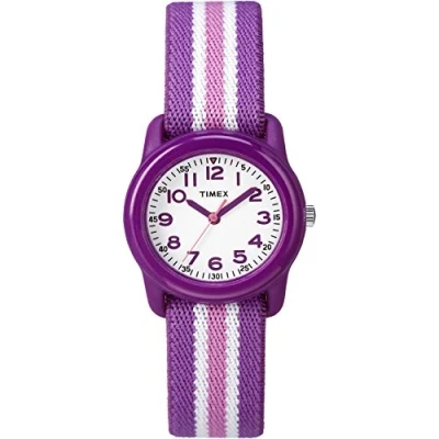 Immagine di Orologio per bambini TIMEX TIME MACHINES 29mm in tessuto elastico a righe viola TW7C06100