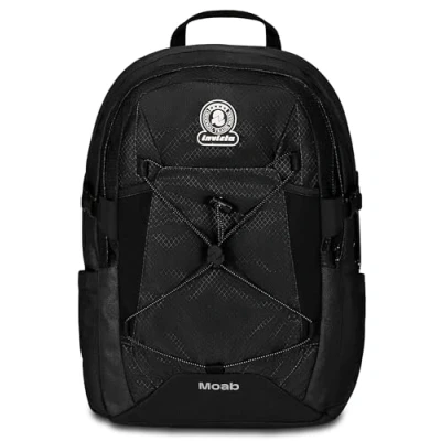 Immagine di Invicta Zaino Scuola Moab Solid, Nero, Doppio Scomparto Con Cinghia a vita e Nastro torace, Tasca Porta PC, Borraccia Organizer, Viaggio