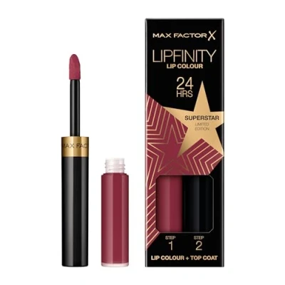 Immagine di Max Factor Lipfinity Lip Colour Tinta Labbra Matte Lunga Durata e Gloss Idratante, Applicazione Bifase, 86 Superstar