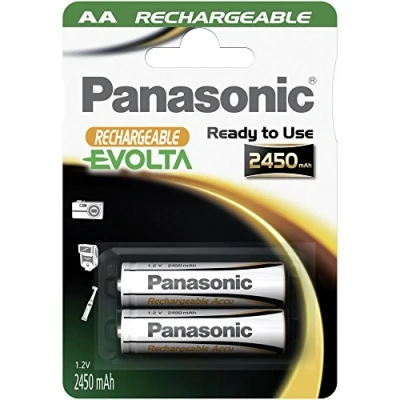 Immagine di 12X2 PANASONIC ACCU NIMH MIGNON AA 2450 MAH RECARGABLE EVOLTA
