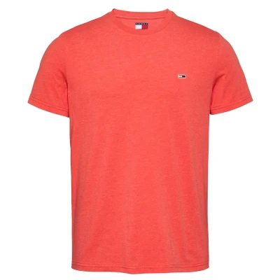 Immagine di Tommy Jeans Tjm Xslim Jaspe Htr Tee Ext Dm0Dm20363, Maglietta a Maniche Corte, Uomo, Arancione (Bright Vermillion Htr), XL