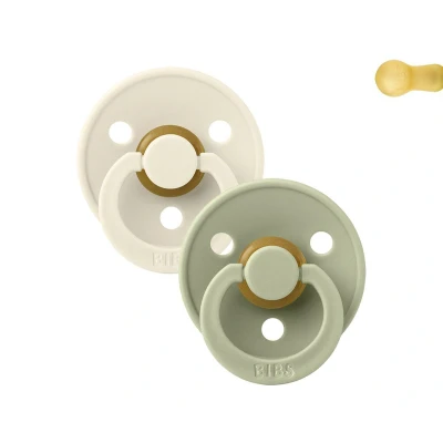 Immagine di 2 Succhietti BIBS Colour Round Ivory/Sage
