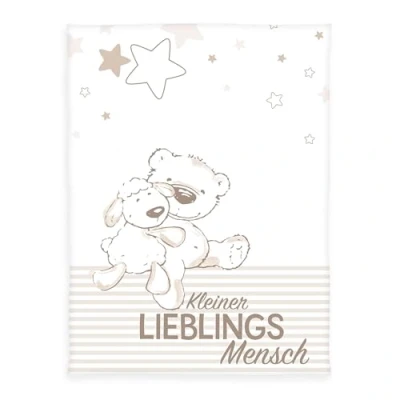 Immagine di Herding Fynn Coperta per Bambini, Lieblingsmensch, 75 x 100 cm, Microfibra, Bianco