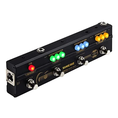 Immagine di SONICAKE Multieffetto Pedale per chitarra Preamp acustica DI Box Multi effetti Chorus Delay Reverb Pedal con uscita XLR Sonic Wood