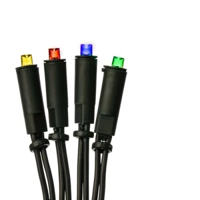 Immagine di Hellum luci LED da interno, fata a corrente 220V colorate 20 LED, lunghezza illuminata 2,85m, cavo verde soggiorno decorazione fai te albero di Natale IP20 spina per interno 150308