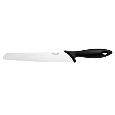 Immagine di Fiskars Coltello per il Pane con Bordo Seghettato, Essential, Plastica/Acciaio Inox, Lunghezza della Lama: 23 cm, Nero/Argento, 1065564