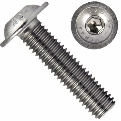 Immagine di 25 viti a testa bombata con flangia e esagono incassato zincate, antiruggine, piatta, tonda (M4 x 10)