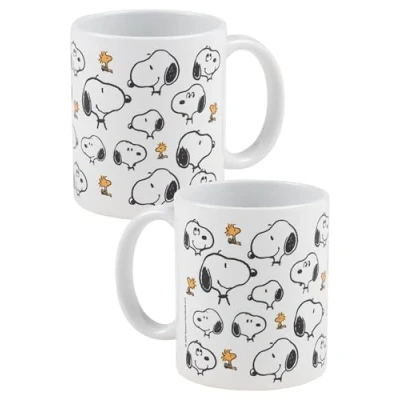 Immagine di The Peanuts Snoopy Tazza da caffè Allover in ceramica, 320 ml, colore: Bianco