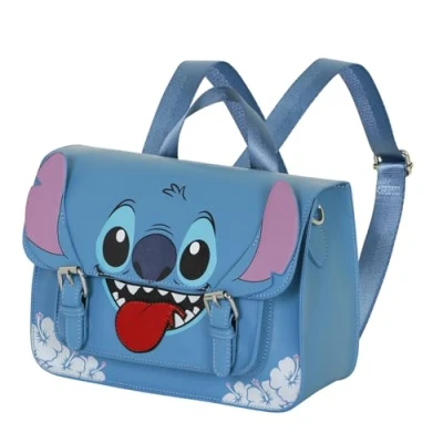 Immagine di Disney Lilo e Stitch Tongue Borsa a Tracolla Zaino Satchel, Blu, 26 x 20 cm