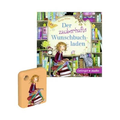 Immagine di Galakto (Edel) The Magical Wish Bookstore, 1 gettone verde, macchina per karaoke MP3 retrò con due jack cuffie ascolto condiviso, audio da 3,5 mm, 100 g, 4,2 cm x 5