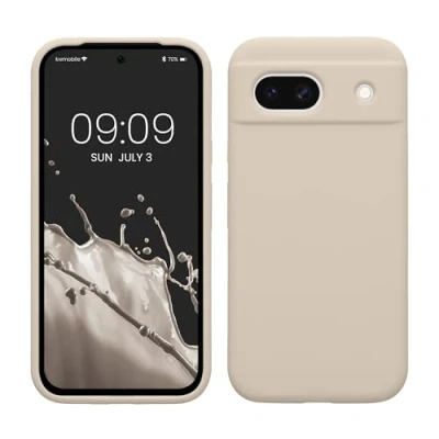 Immagine di kwmobile Cover per Google Pixel 8a Custodia Back Case Smartphone in Silicone TPU Protezione Gommata crema matt