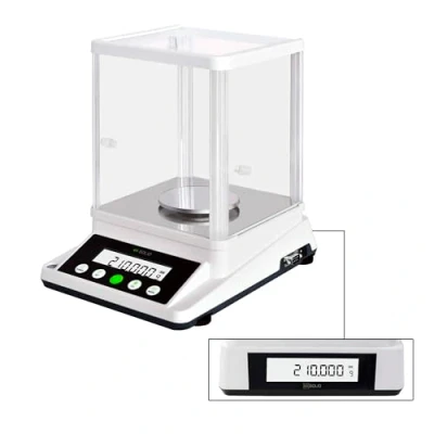 Immagine di U.S. SOLID 210 g x 0,001 Bilancio analitico digitale di laboratorio Bilancia elettronica precisione 1 mg con 2 schermi LCD RS232