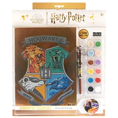 Immagine di Diamantiny Harry Potter Wizarding Stand Together Casate di Hogwarts Kit crea il Mosaico, Attività Crystal Art, Diamond Painting, 1 Quadro A4, Multicolor, 21 x 29,7 cm, 21017