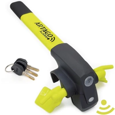 Immagine di Artago 870 Antifurto Auto, Bloccasterzo Senza o con Allarme Hi Tech + Don&#039;t Touch Warning, LED