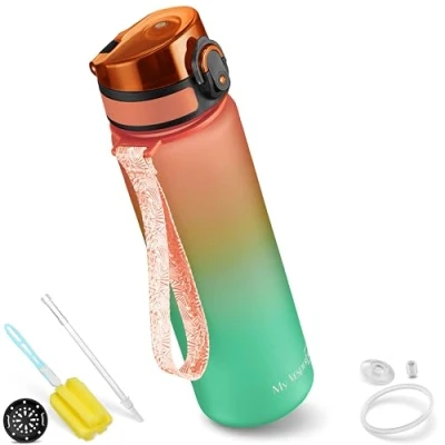Immagine di My Vesperbox Minny borraccia per bambini a prova di perdite, 350 ml, 500 750 con cannuccia o colino, leggera in Tritan, senza BPA, asilo, scuola