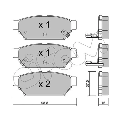 Immagine di CIFAM 822 396 0 Kit pastiglie freno con segnalatore acustico usura MITSUBISHI: Carisma Hatchback