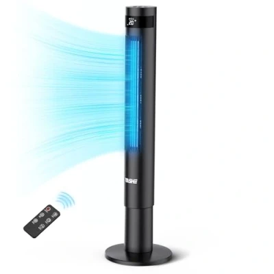 Immagine di YASHE 43&#039;&#039; Ventilatore a Torre, 85 Oscillazione Senza Pale, 28dB Torre Silenzioso, 3 Velocità Modalità di Ventilazione, Colonna con Telecomando