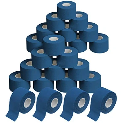 Immagine di ALPIDEX 24 x Sport Tape 3,8 cm 10 Nastro Adesivo Molti Colori 100% Cotone Non Elastico, Colore:Blu