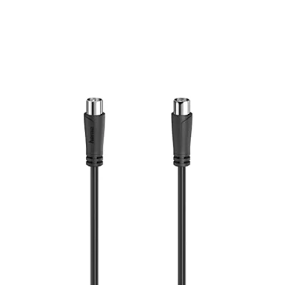 Immagine di Hama cavo antenna TV (cavo coassiale TV, maschio femmina, 1,5 m, 75 Ohm, doppia schermatura 90 db, satellitare, connessione a connettore parete o set top box) nero