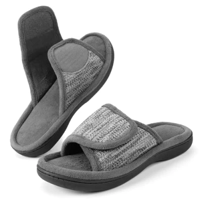 Immagine di RockDove Pantofola scorrevole regolabile con memory foam per donna, grigio, 38/39 EU