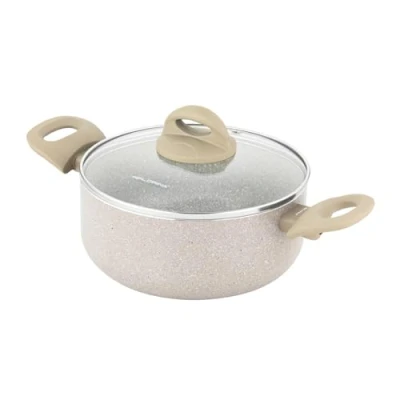Immagine di FLORINA Pentola in alluminio ISLA 2,4L I 20 cm Casseruola con rivestimento antiaderente Riscaldamento rapido e uniforme Maniglie soft touch Design estetico