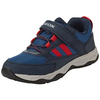 Immagine di Geox J Calco Boy A, Scarpe da ginnastica Bambini e ragazzi, Blu Rosso Navy Red, 24 EU