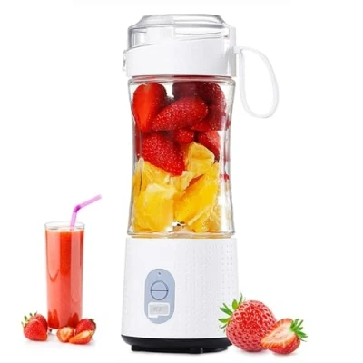 Immagine di HAPPTWS 380ml Mini Frullatore portatile elettrico con 6 Lame in Acciaio Inox Blender Ricaricabile per cucina, viaggi mixer USB
