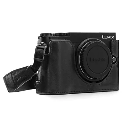 Immagine di MegaGear MG1442 Astuccio con tracolla in pelle per Panasonic Lumix dc gx9, Nero