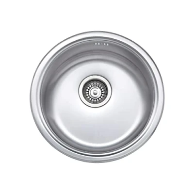 Immagine di JASSFERRY Lavello da cucina Vasca singola in Acciaio Inox Spazzolato, Caravan Lavandino, con set di rifiuti