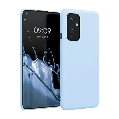 Immagine di kwmobile Custodia Compatibile con OnePlus 9 (EU/NA Version) Cover Back Case per Smartphone in Silicone TPU Protezione Gommata blu chiaro matt