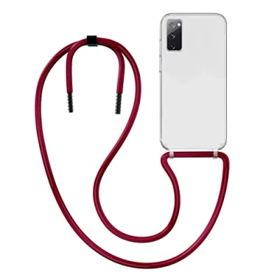 Immagine di MyGadget Cover per Samsung Galaxy S20 FE Custodia con Corda Case Cordino Trasparente Antiurto Laccio Tracolla Practical Stylish Bordeaux