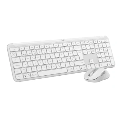 Immagine di Kit con mouse e tastiera wireless Signature Slim MK950 di Logitech Bianco, Layout Internazionale QWERTY