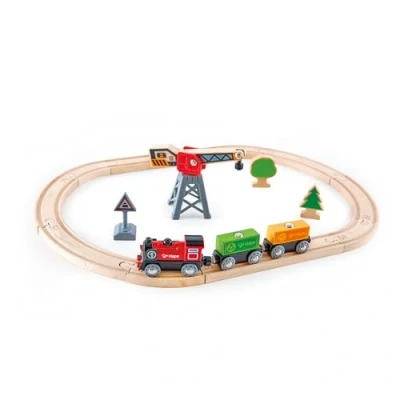 Immagine di Hape E3731 Cargo Delivery Railway Loop Wooden Train Set