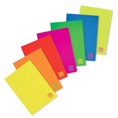Immagine di Blasetti 10 Maxi quaderni One Color fluo con Jolly Page. Carta da 80gr, 80 facciate + risguardo, copertina plastifazione opaca, pacco contenente colori assortititi Quadretti 5M