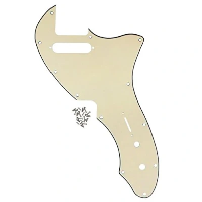 Immagine di IKN 12 Fori per viti Piastra antigraffio battipenna TL Thinline Re Issue Compatibile con TE 69 RI USA originale, 3 STi crema