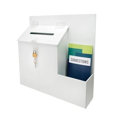 Immagine di Deflecto Cofanetto con rimessa in gioco, serratura Bianco (L x A P) 355 360 90 mm 1 pz.