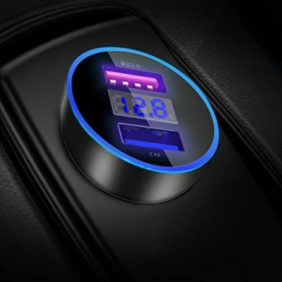Immagine di Caricabatteria auto USB, Quick Charge 3.0+2.4A 30W Caricatore adattatore universale Caricabatterie da 2 Porte per Phone X / 8/7 6s Plus, Galaxy S8 S7 Edge, Huawei P9/P10