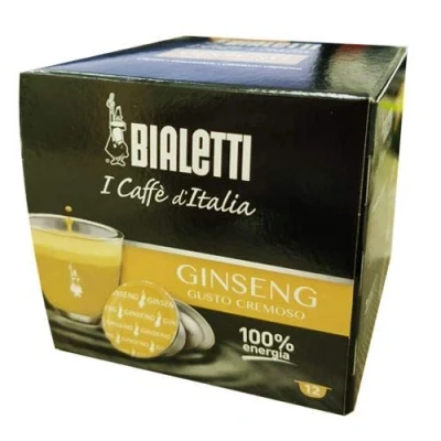 Immagine di Bialetti Caffè d&#039;Italia, Box 12 Capsule, Ginseng, Compatibili con Macchine sistema chiuso, 100% Alluminio